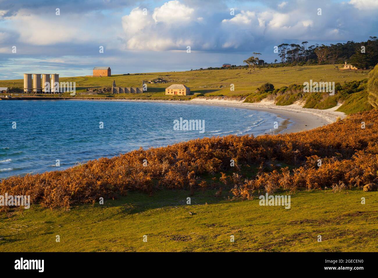Vista su Darlington Bay - Parco Nazionale di Maria Island - Tasmania - Australia Foto Stock