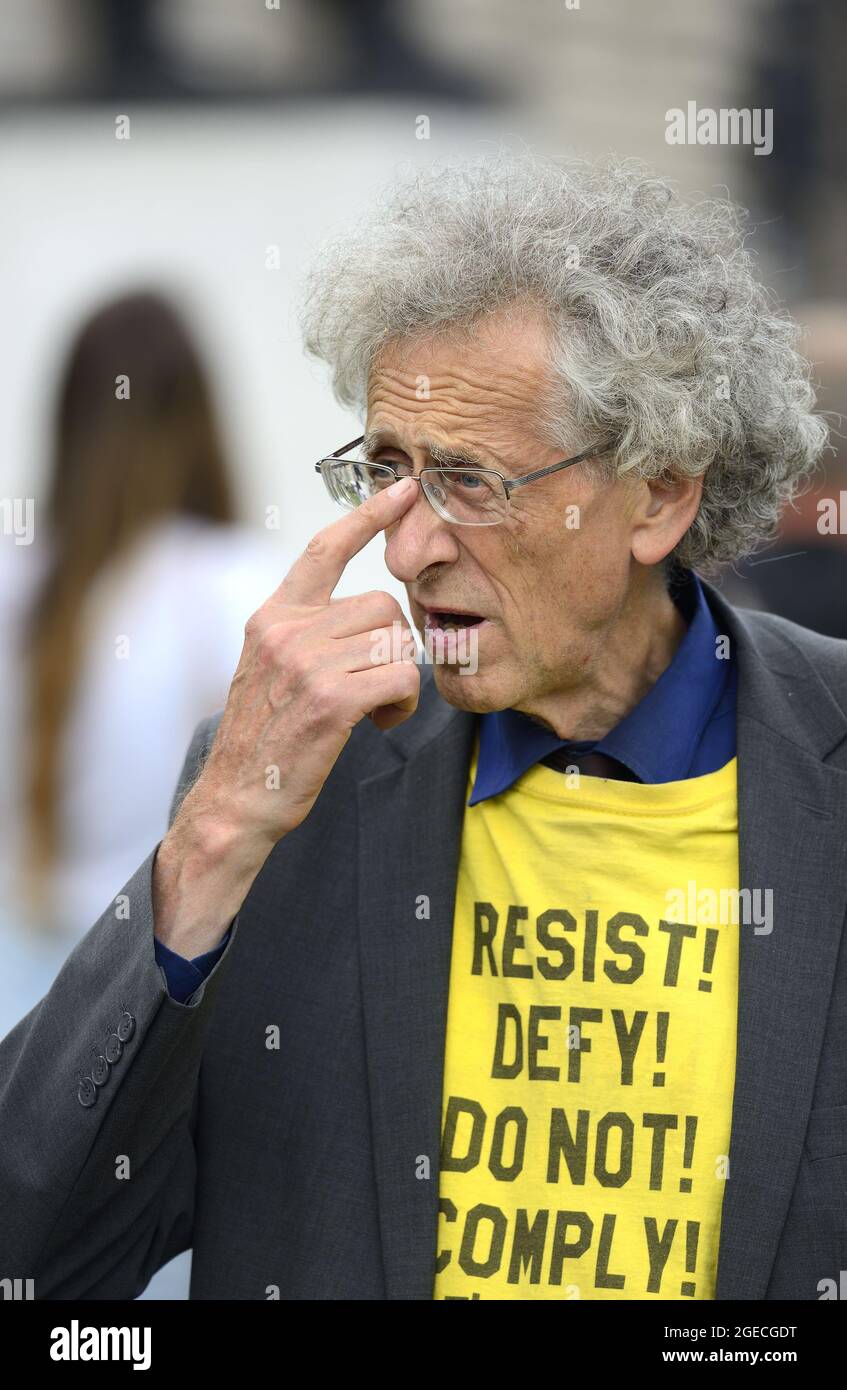 Piers Corbyn (fratello dell'ex leader laburista Jeremy) previsioni meteo, uomo d'affari, attivista, anti-vaxxer e teorista cospirazione - campagna aga Foto Stock