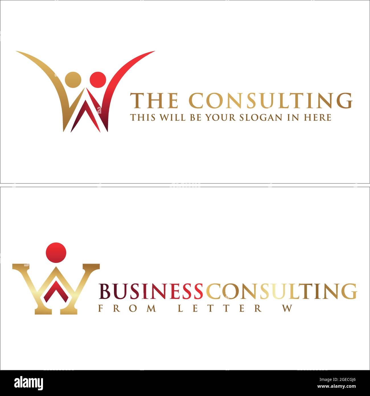 Consulenza aziendale con persone lettera iniziale w logo design Illustrazione Vettoriale