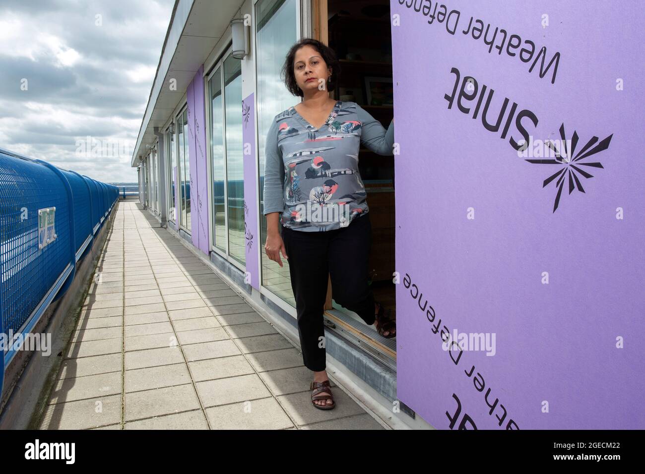 UK ,Kent,Bromley il 14 agosto: Ritu Saha il co-fondatore del gruppo di azione di rivestimento del Regno Unito.She vive all'ultimo piano dell'edificio Northpoint. Foto Stock