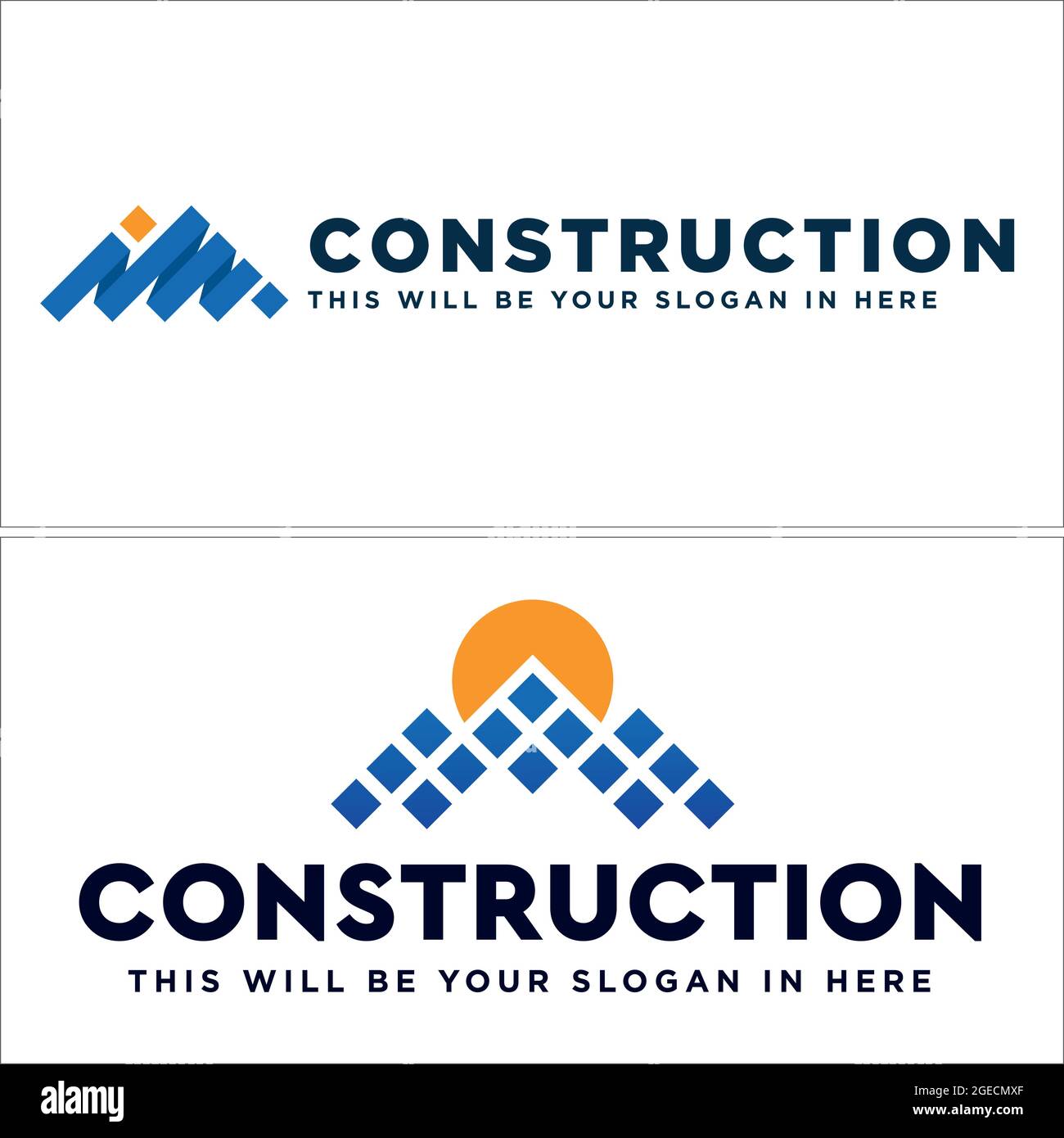 Servizio di costruzione industriale con simbolo iniziale casa moderna logo design Illustrazione Vettoriale
