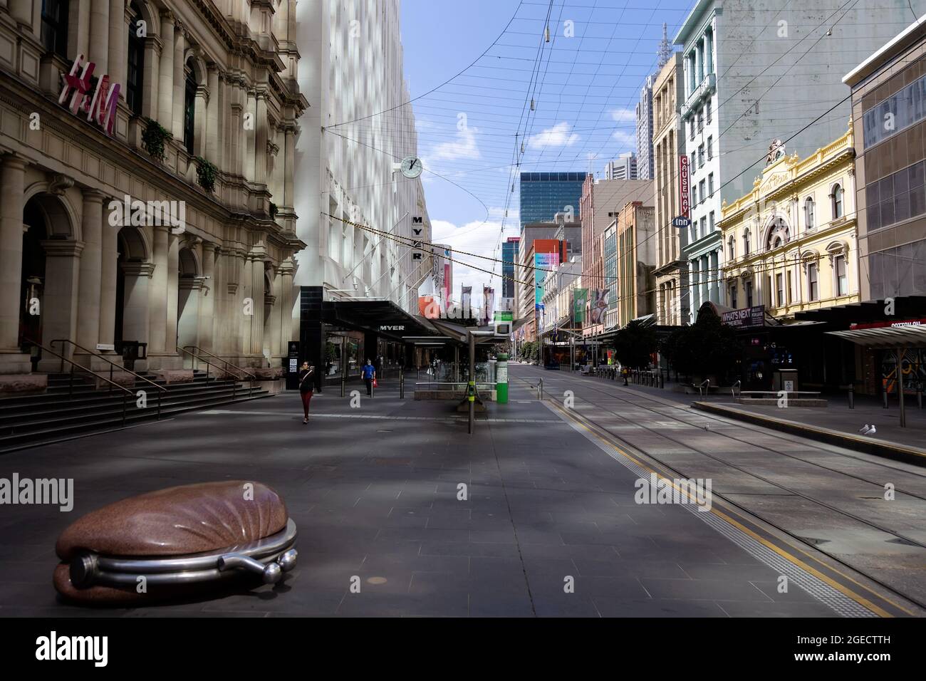 Melbourne, Australia, 9 settembre 2020. Una vista del Centro commerciale Bourke Street durante il COVID-19 a Melbourne, Australia. Victoria registra altri 76 casi di Coronavirus nelle ultime 24 ore, un aumento da ieri insieme a 11 morti. Questo avviene tra le notizie che AstraZeneca sospende lo studio sui vaccini. Credit: Dave Hewison/Speed Media/Alamy Live News Foto Stock