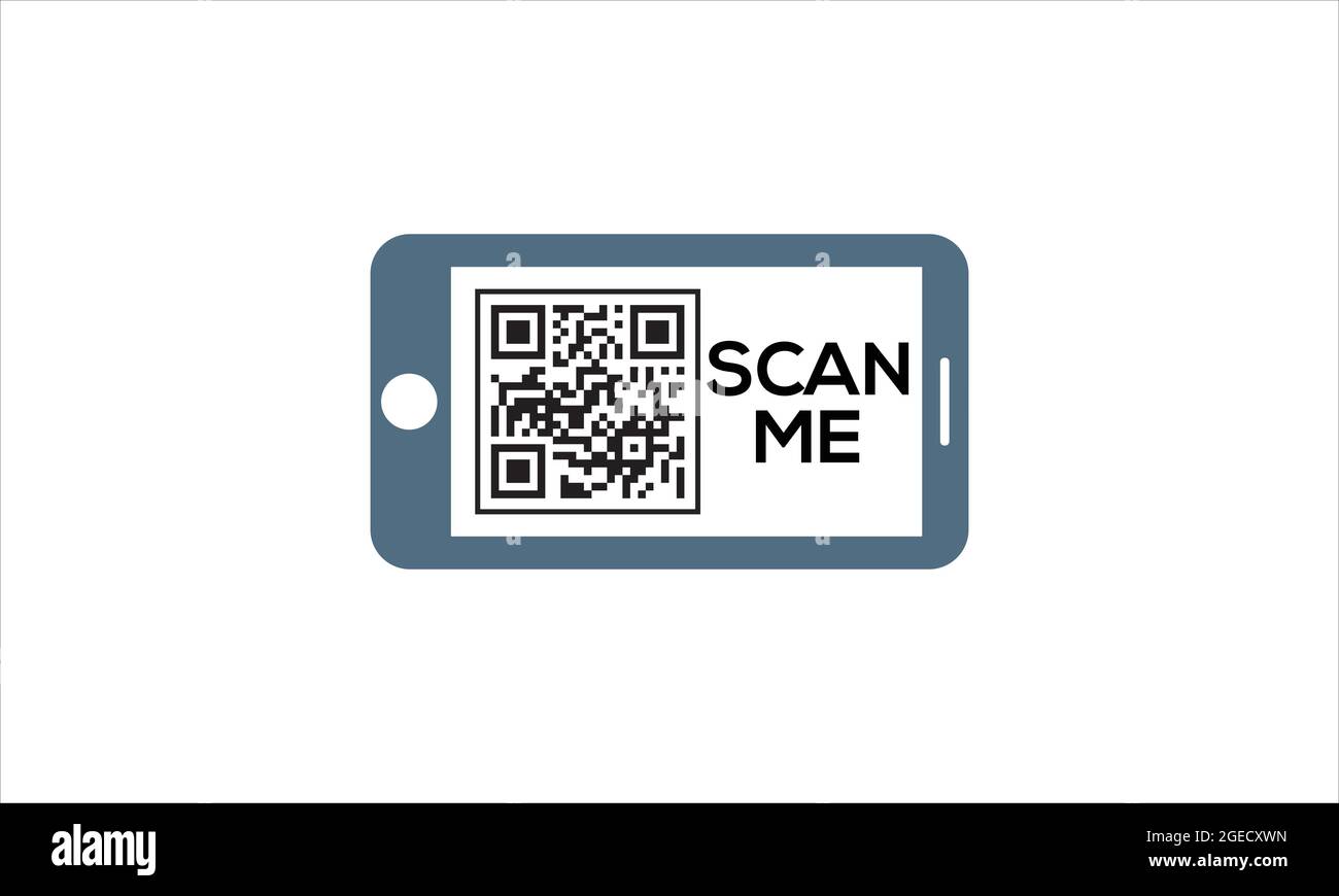 Icona Scan me del codice QR. Codice QR per app mobile, pagamento e telefono Illustrazione Vettoriale