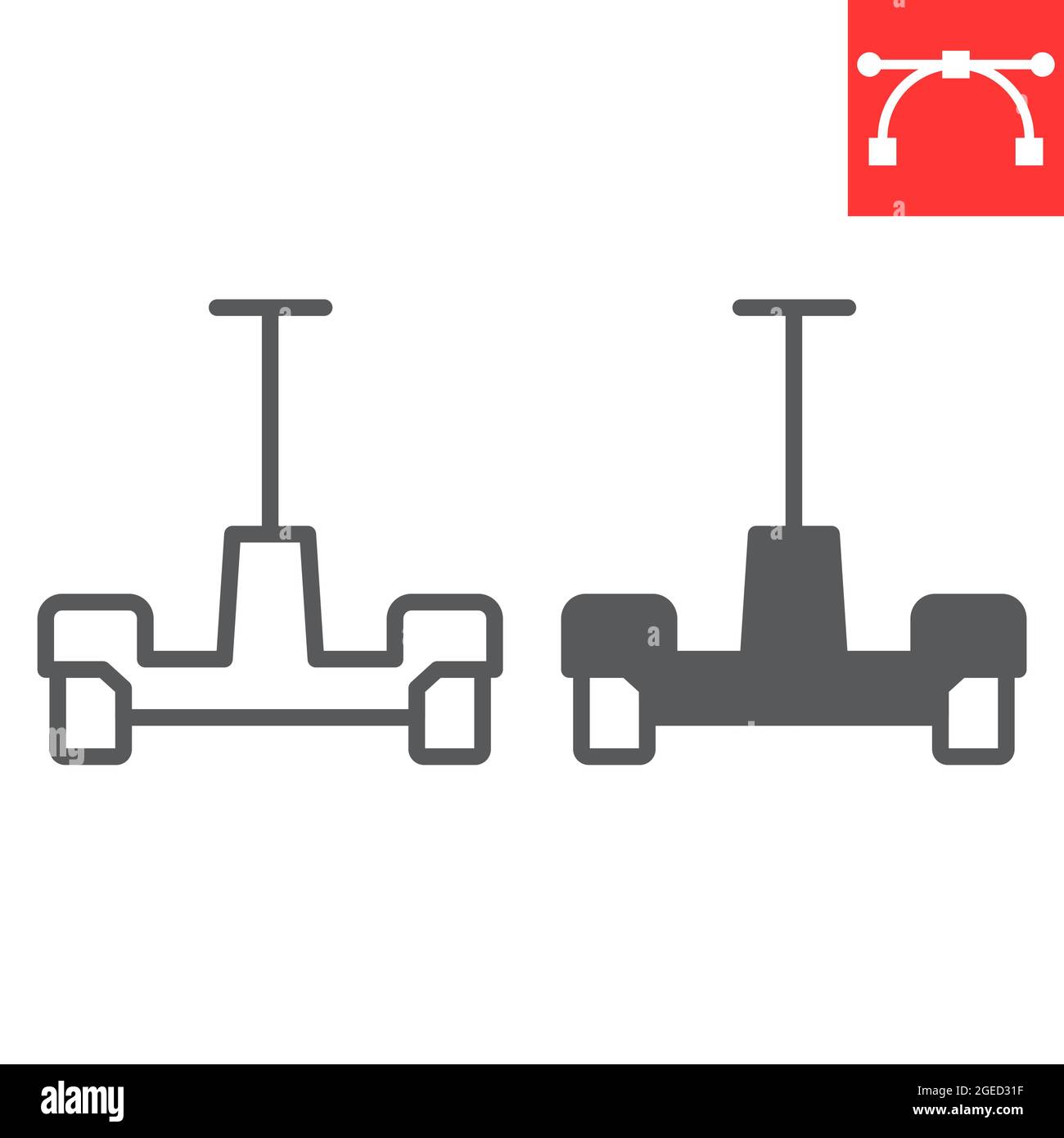 Linea di hoverboard e icona glifo Illustrazione Vettoriale