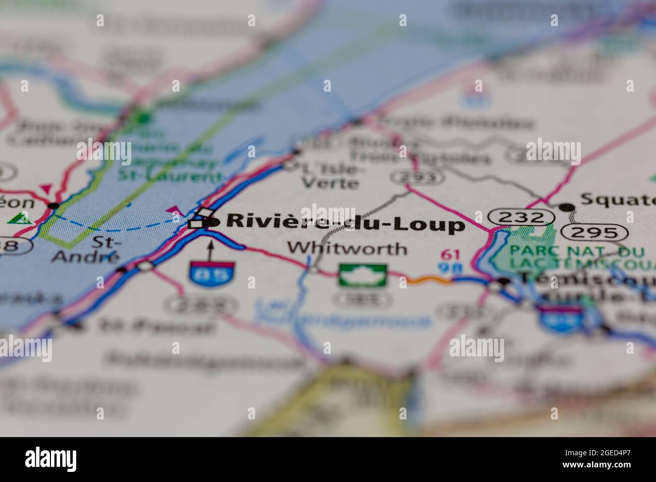 RiviereduLoup Québec Canada visualizzato su una mappa stradale o una