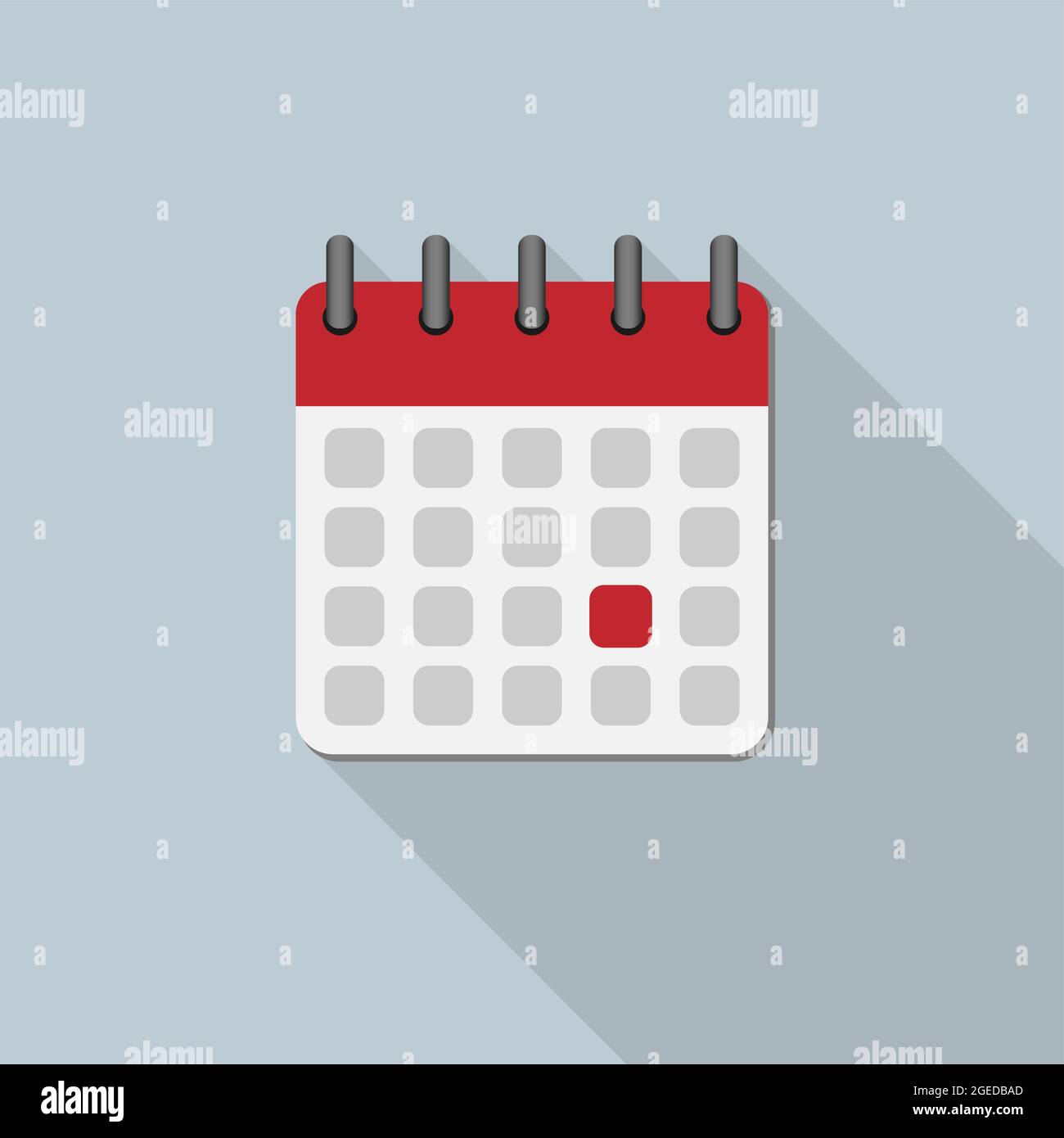 icona del calendario con ombreggiatura, appuntamento o immagine vettoriale della scadenza Illustrazione Vettoriale