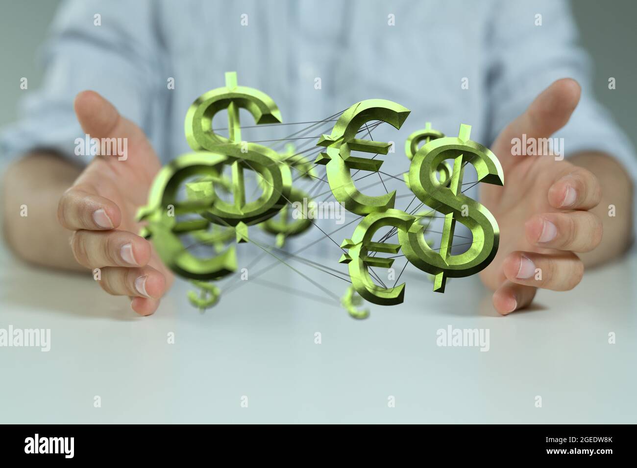 Simboli euro e dollaro. Coppia EUR USD Foto Stock