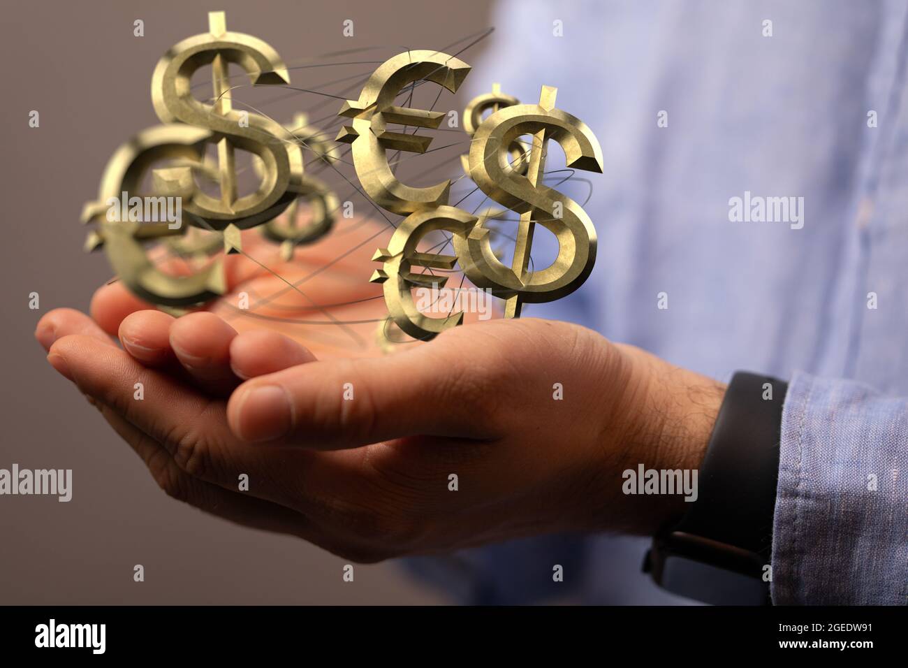 Simboli euro e dollaro. Coppia EUR USD Foto Stock