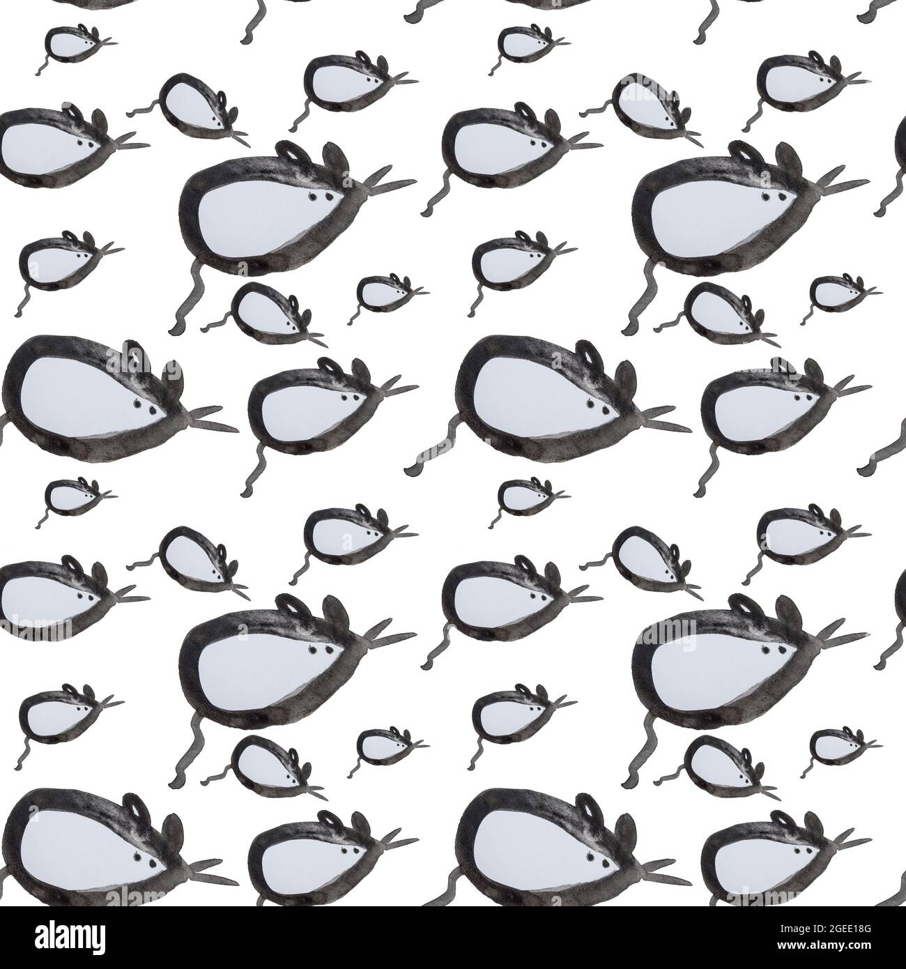 Disegno senza giunture acquerello di topi neri carini di diverse dimensioni  su uno sfondo bianco Foto stock - Alamy