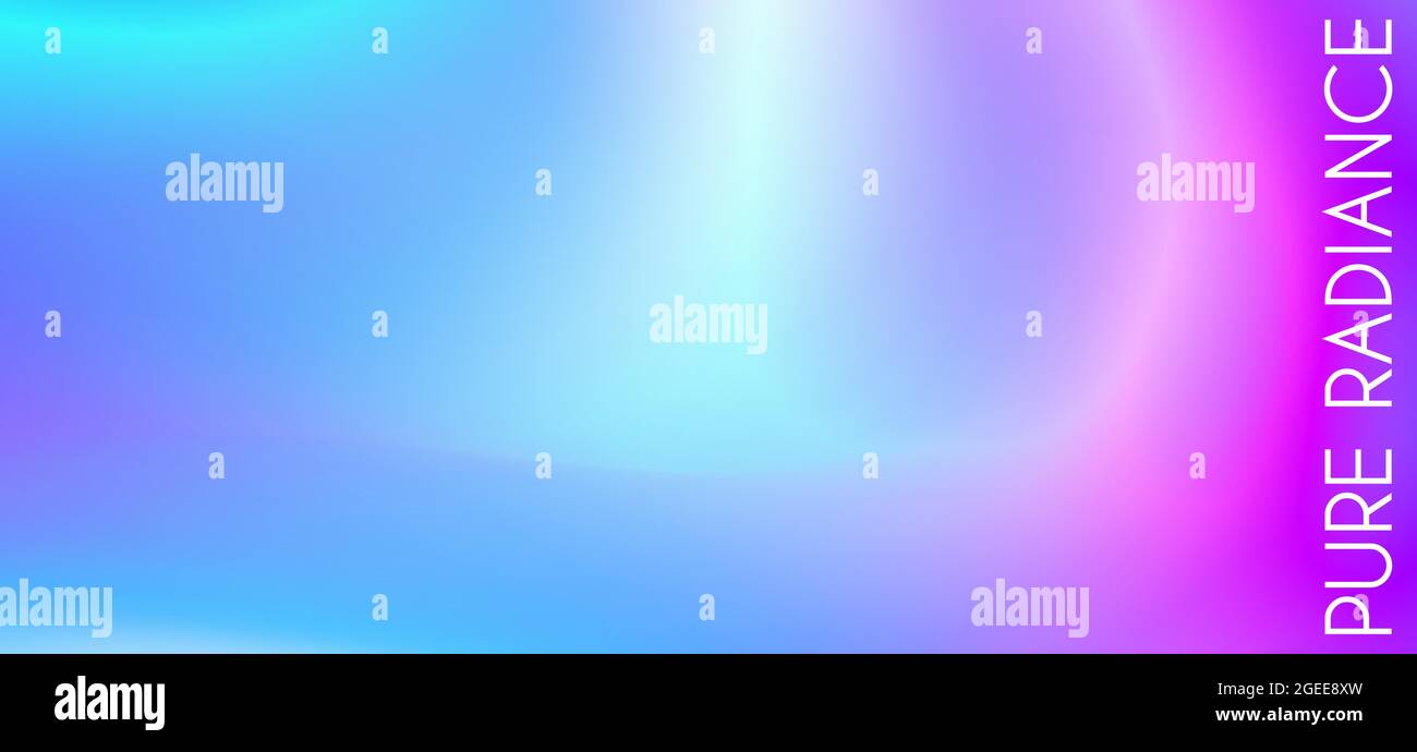 Pura radianza sfondo incandescente con gradiente da bluastro a violetto elettrico. Pattern vettoriale sfocato iridescente Illustrazione Vettoriale