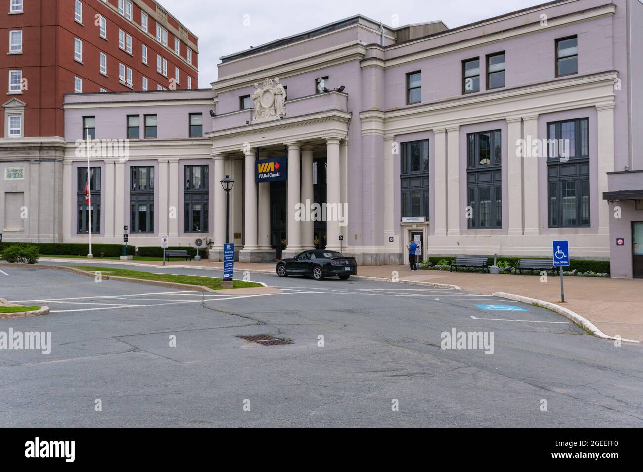 Halifax, Canada - 9 agosto 2021: Stazione ferroviaria via Rail nel centro di Halifax Foto Stock