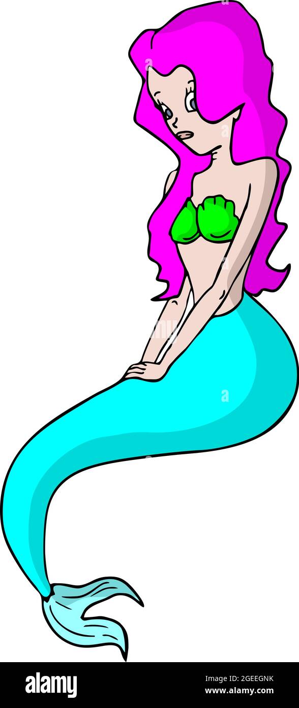 Bella mermaid pareggio Illustrazione Vettoriale