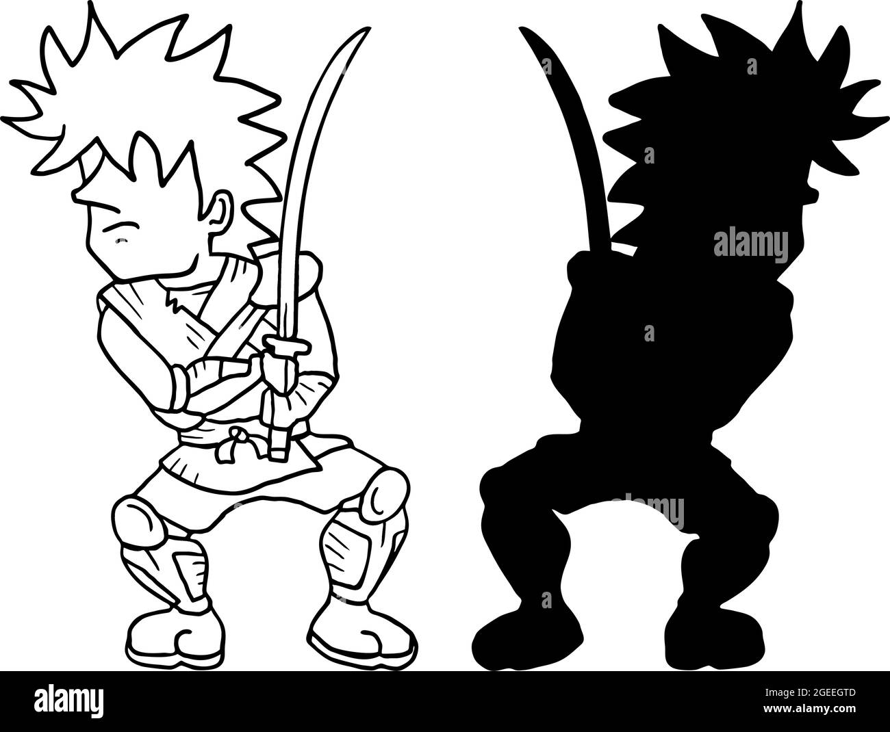 piccolo samurai Illustrazione Vettoriale