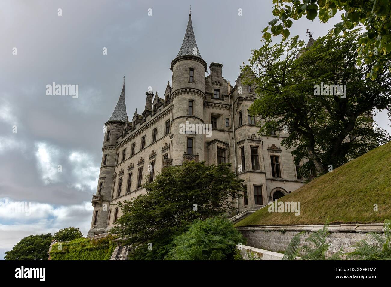 Dunrobin Castle è una casa signorile in Sutherland, nella zona delle Highlands della Scozia e il sedile della famiglia del Conte di Sutherland Foto Stock