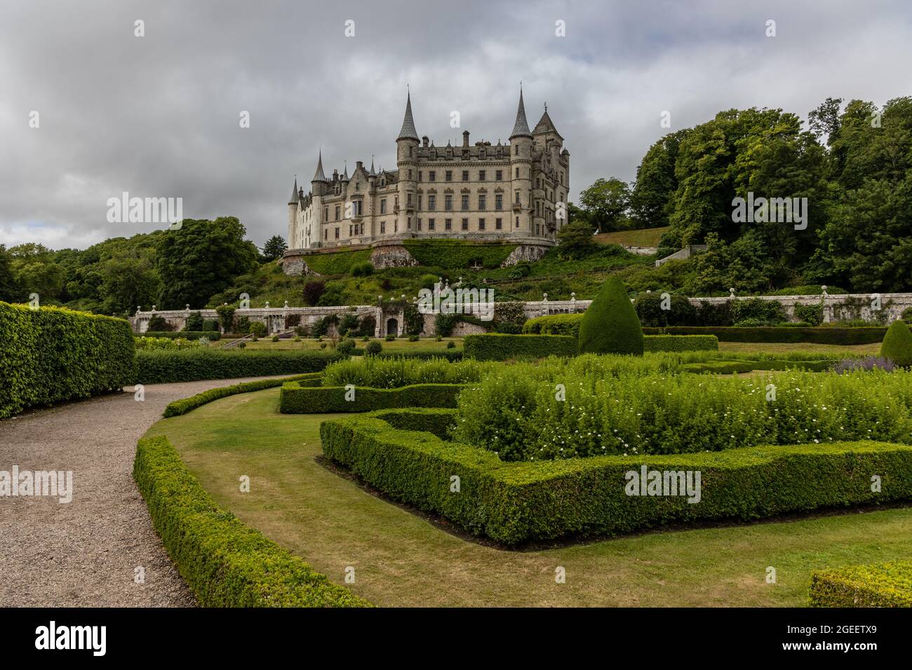 Dunrobin Castle è una casa signorile in Sutherland, nella zona delle Highlands della Scozia e il sedile della famiglia del Conte di Sutherland Foto Stock