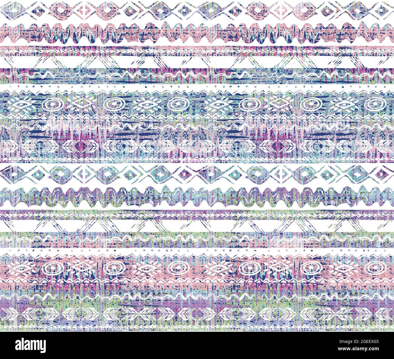 Stampa geometrica e motivo disegnati a mano Foto Stock