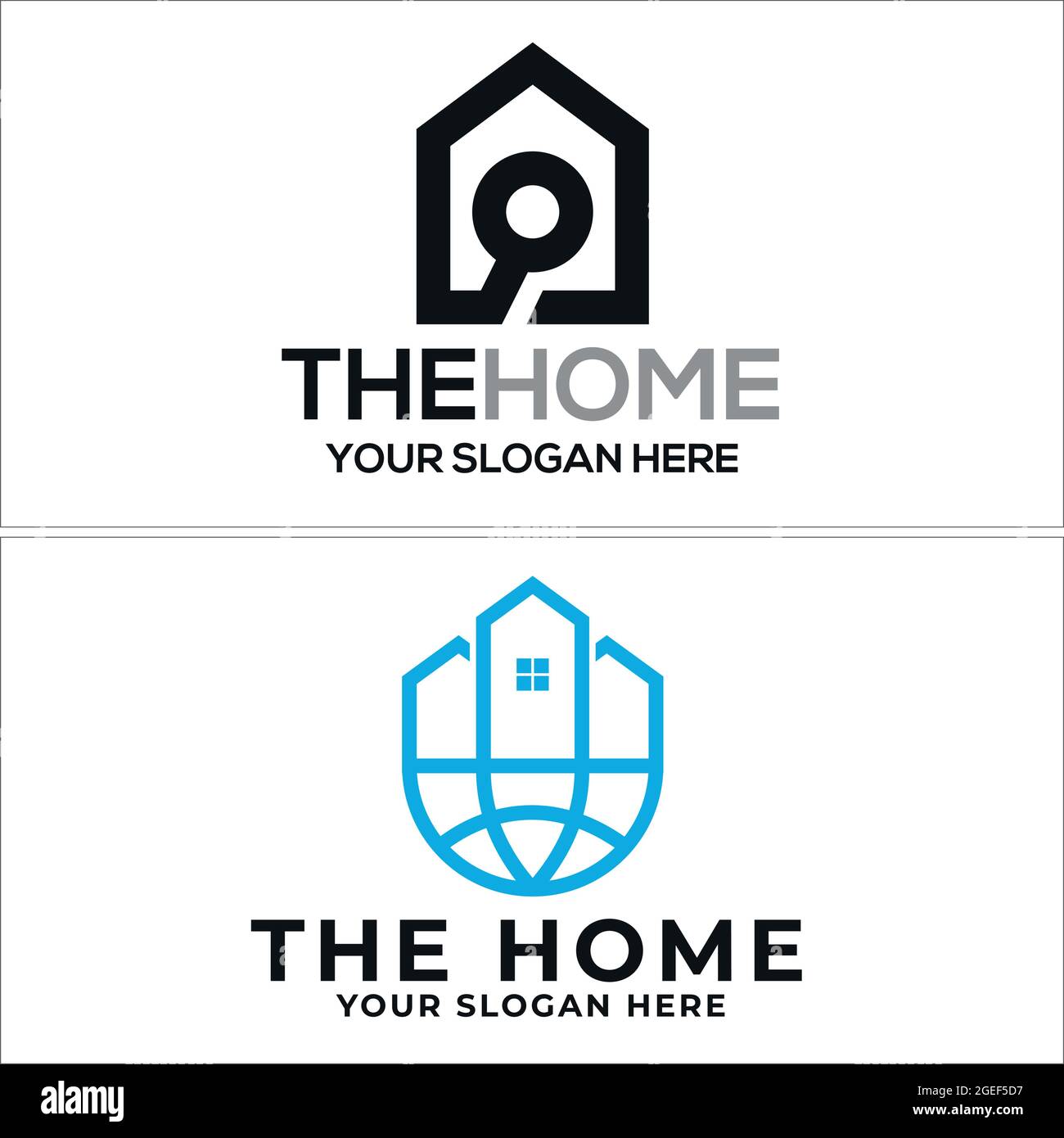 L'icona globo casa moderno logo design Illustrazione Vettoriale