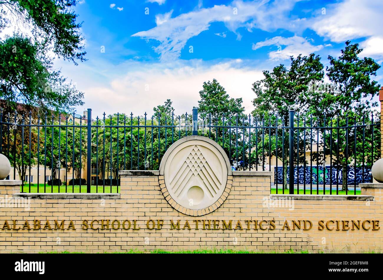 La scuola di Alabama di Matematica & Scienza è illustrata, 14 agosto 2021, a Mobile, Alabama. La scuola superiore residenziale pubblica è stata fondata nel 1989. Foto Stock