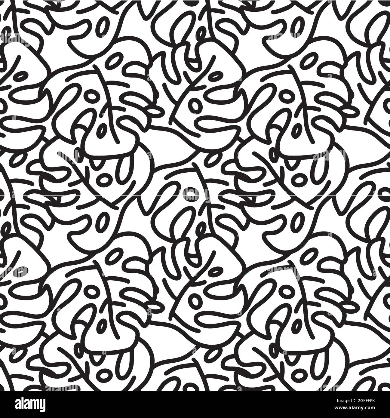 modello senza cuciture di foglie estive Illustrazione Vettoriale