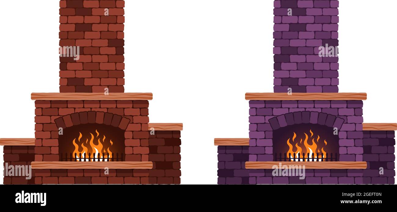 Camino in fiamme isolato. Illustrazione Vettoriale