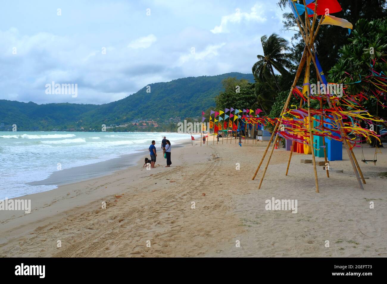 Spiaggia di Patong all'inizio del Sand Box, Phuket, Thailandia Foto Stock