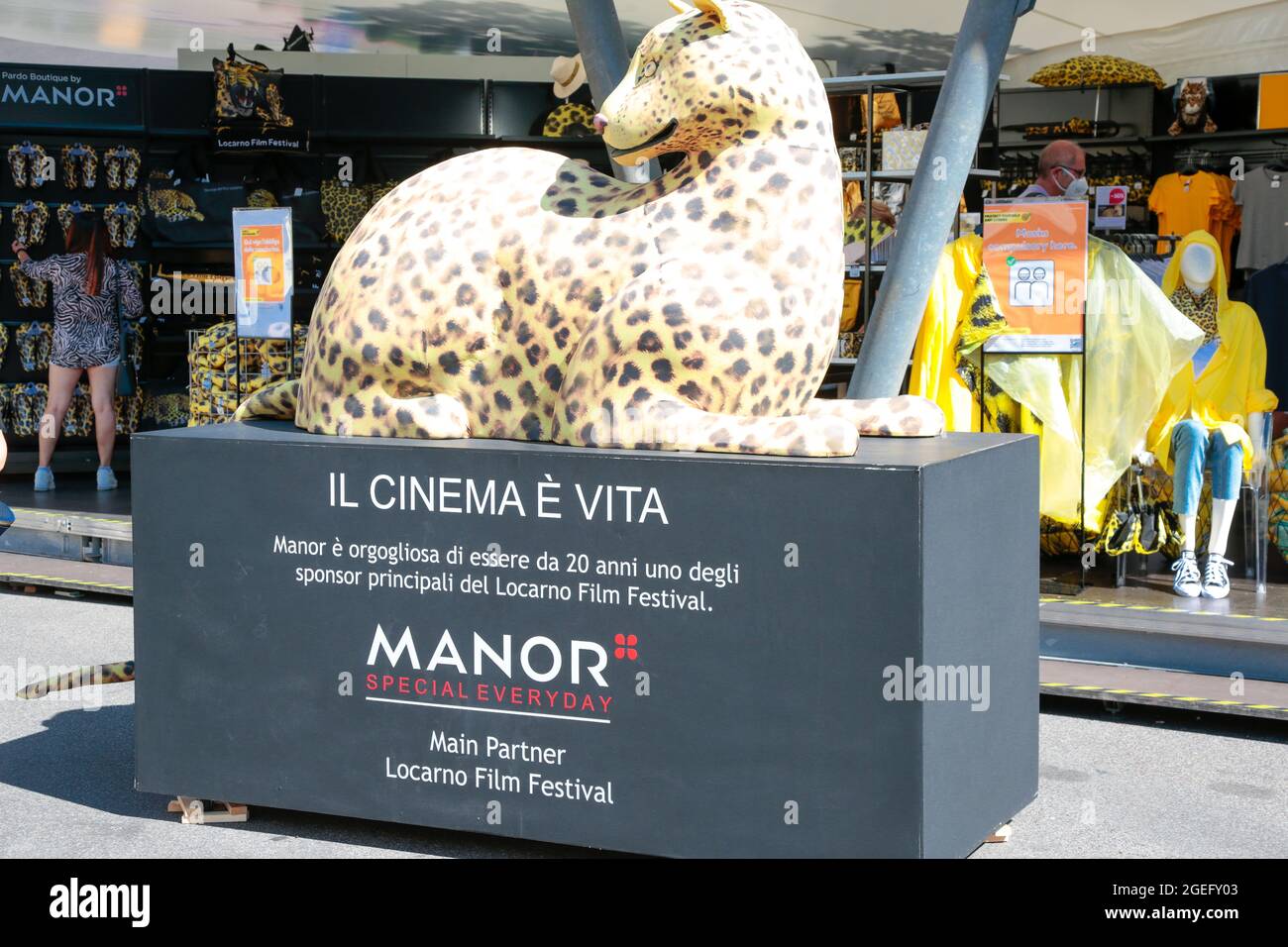 Annuale Festival Internazionale del Film di Locarno, famoso festival internazionale del cinema con sede in Piazza Grande a Locarno, Svizzera Foto Stock