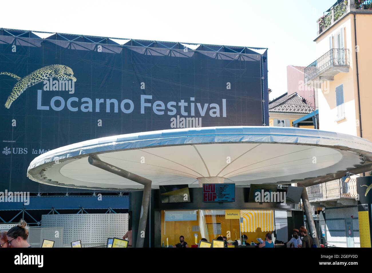 Annuale Festival Internazionale del Film di Locarno, famoso festival internazionale del cinema con sede in Piazza Grande a Locarno, Svizzera Foto Stock