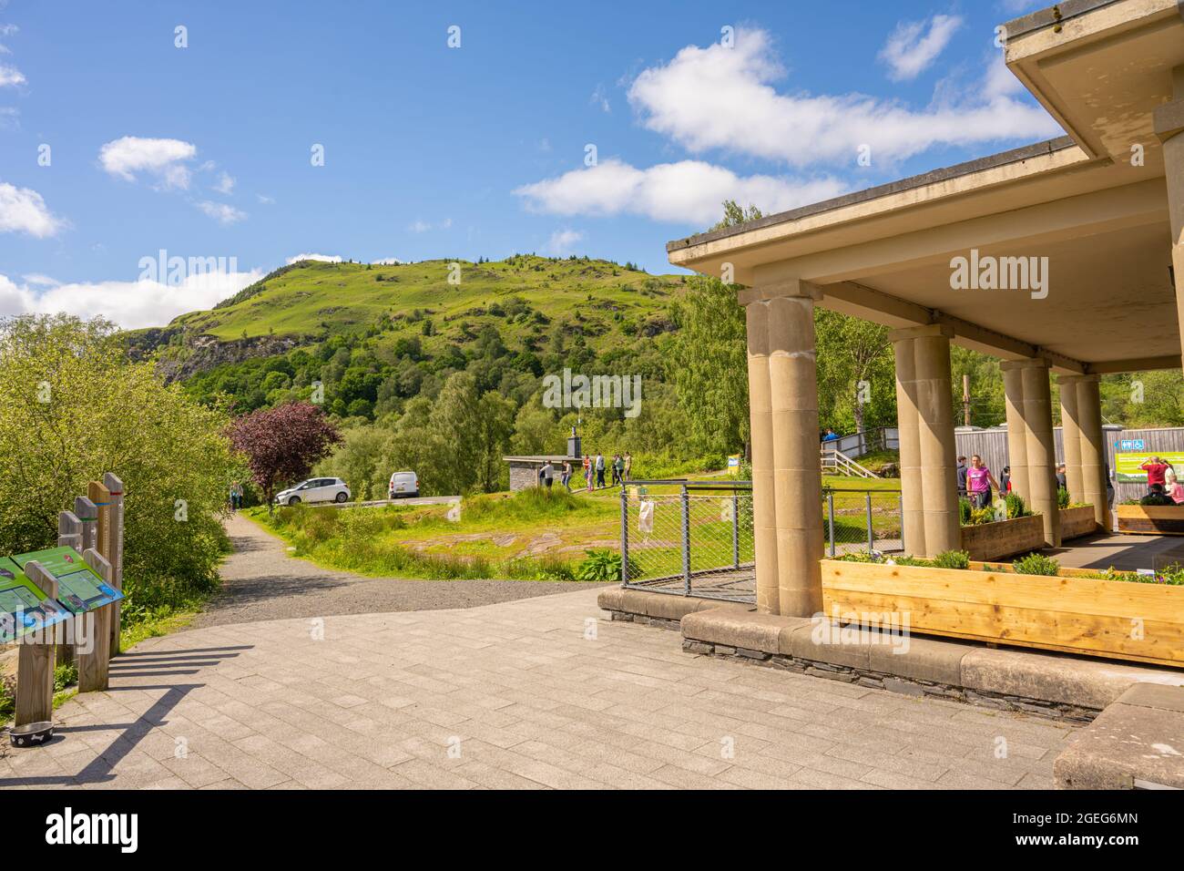 Guardando verso Craigmore dal David Marshall Lodge sopra Aberfoyle nel Trossachs. Stirling Scozia Foto Stock