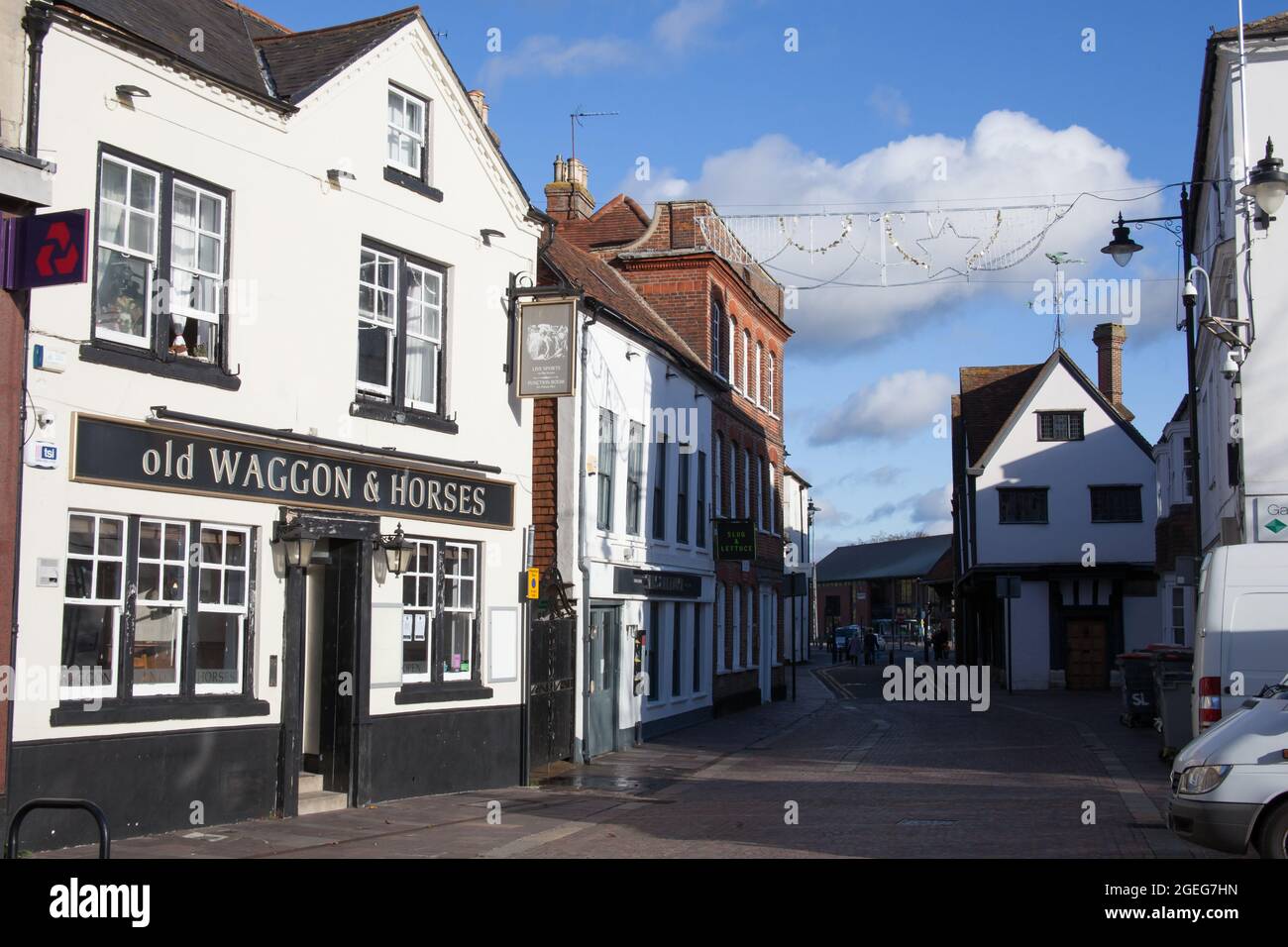 Pub nel centro di Newbury, Berkshire nel Regno Unito, preso il 19 novembre 2020 Foto Stock