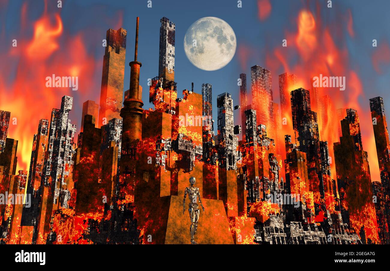 Incendio cittadino Foto Stock