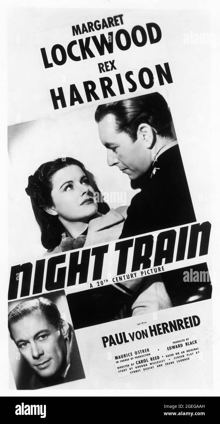 MARGARET LOCKWOOD REX HARRISON and PAUL von HERNREID / HENREID in NIGHT TRAIN / NIGHT TRAIN TO MUNICH / GESTAPO 1940 regista CAROL REED storia originale Gordon Wellesley sceneggiatura Frank Launder e Sidney Gilliat Twentieth Century Fox Productions Foto Stock