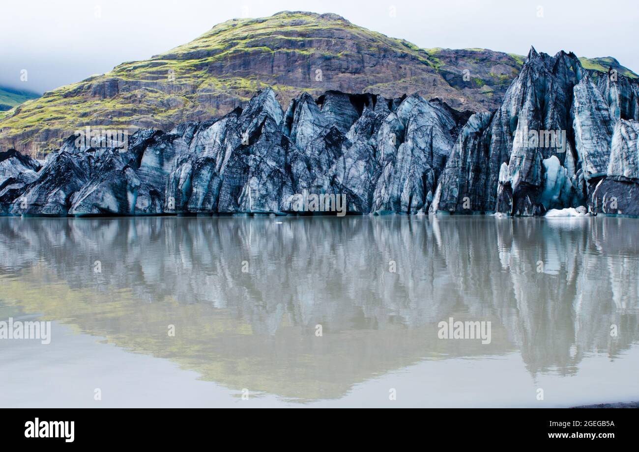 Ghiacciaio Solheimajokull Foto Stock