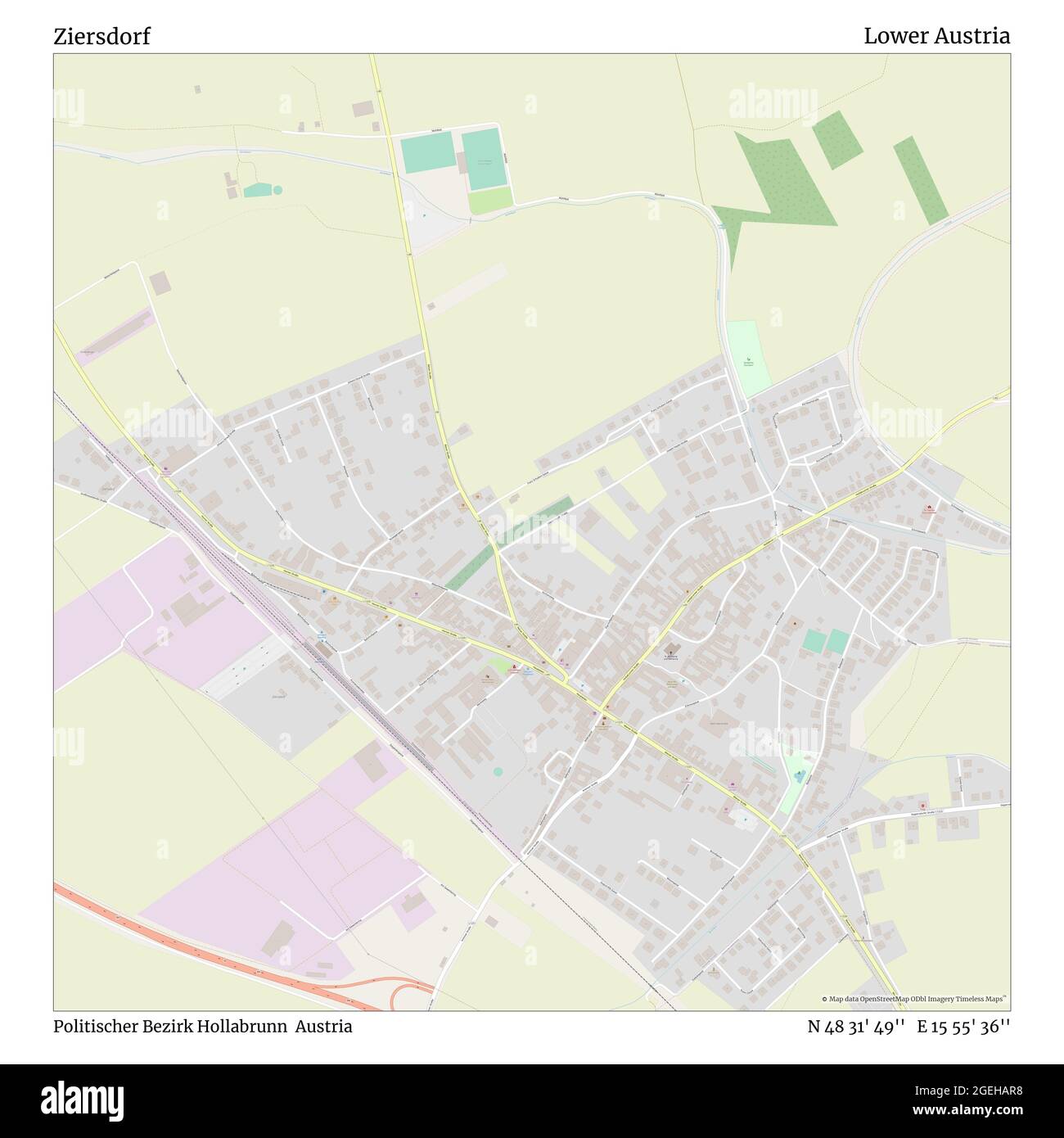 Ziersdorf, Politischer Bezirk Hollabrunn, Austria, bassa Austria, N 48 31' 49'', e 15 55' 36''', mappa, Mappa senza tempo pubblicata nel 2021. Viaggiatori, esploratori e avventurieri come Florence Nightingale, David Livingstone, Ernest Shackleton, Lewis and Clark e Sherlock Holmes si sono affidati alle mappe per pianificare i viaggi verso gli angoli più remoti del mondo, Timeless Maps sta mappando la maggior parte delle località del mondo, mostrando il successo di grandi sogni Foto Stock