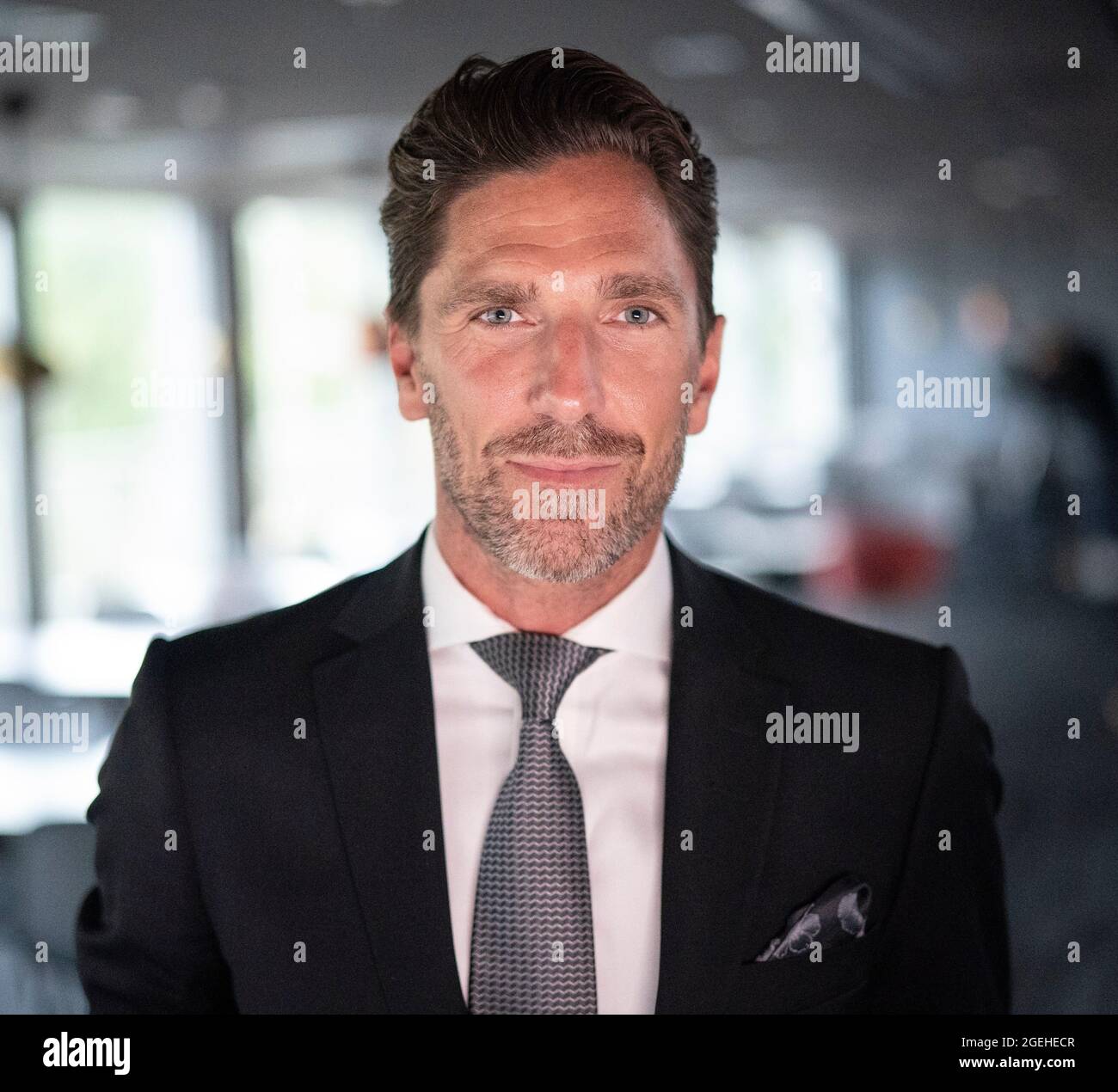 Henrik Lundqvist, portiere di hockey svedese, ha annunciato che si ritirerà come portiere di hockey a causa del suo difetto cardiaco congenito. L'annuncio è stato fatto il 20 agosto 2021, Gothenburg, Svezia. Foto: Björn Larsson Rosvall/TT kod 9200 Foto Stock