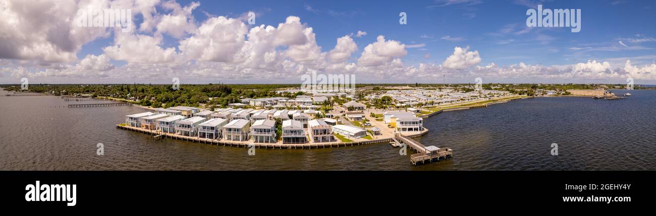 Moderne comunità di alloggi modulari in Jensen Beach FL USA Foto Stock