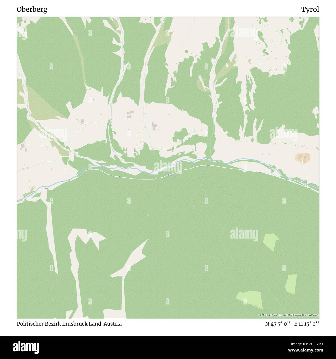 Oberberg, Politischer Bezirk Innsbruck Land, Austria, Tirolo, N 47 7' 0''', e 11 15' 0''', mappa, mappa senza tempo pubblicata nel 2021. Viaggiatori, esploratori e avventurieri come Florence Nightingale, David Livingstone, Ernest Shackleton, Lewis and Clark e Sherlock Holmes si sono affidati alle mappe per pianificare i viaggi verso gli angoli più remoti del mondo, Timeless Maps sta mappando la maggior parte delle località del mondo, mostrando il successo di grandi sogni Foto Stock