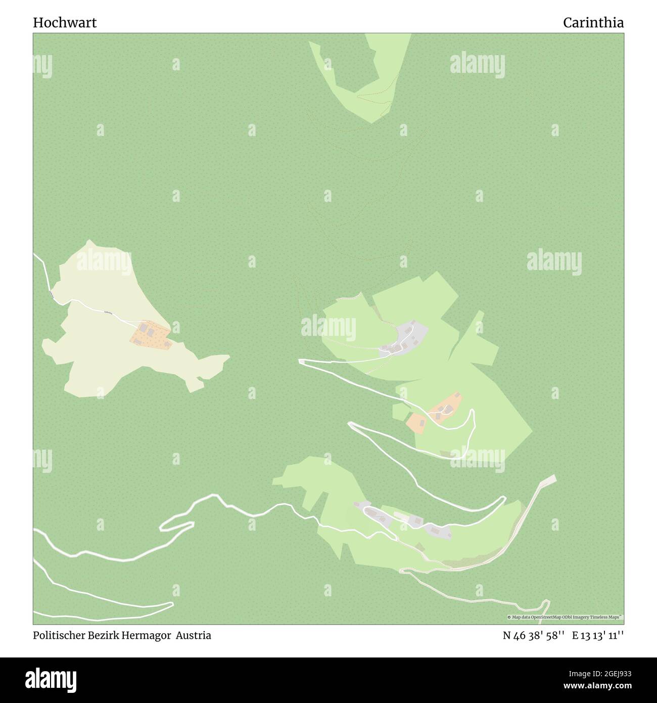 Hochwart, Politischer Bezirk Hermagor, Austria, Carinzia, N 46 38' 58'', e 13 13' 11''', mappa, Mappa senza tempo pubblicata nel 2021. Viaggiatori, esploratori e avventurieri come Florence Nightingale, David Livingstone, Ernest Shackleton, Lewis and Clark e Sherlock Holmes si sono affidati alle mappe per pianificare i viaggi verso gli angoli più remoti del mondo, Timeless Maps sta mappando la maggior parte delle località del mondo, mostrando il successo di grandi sogni Foto Stock