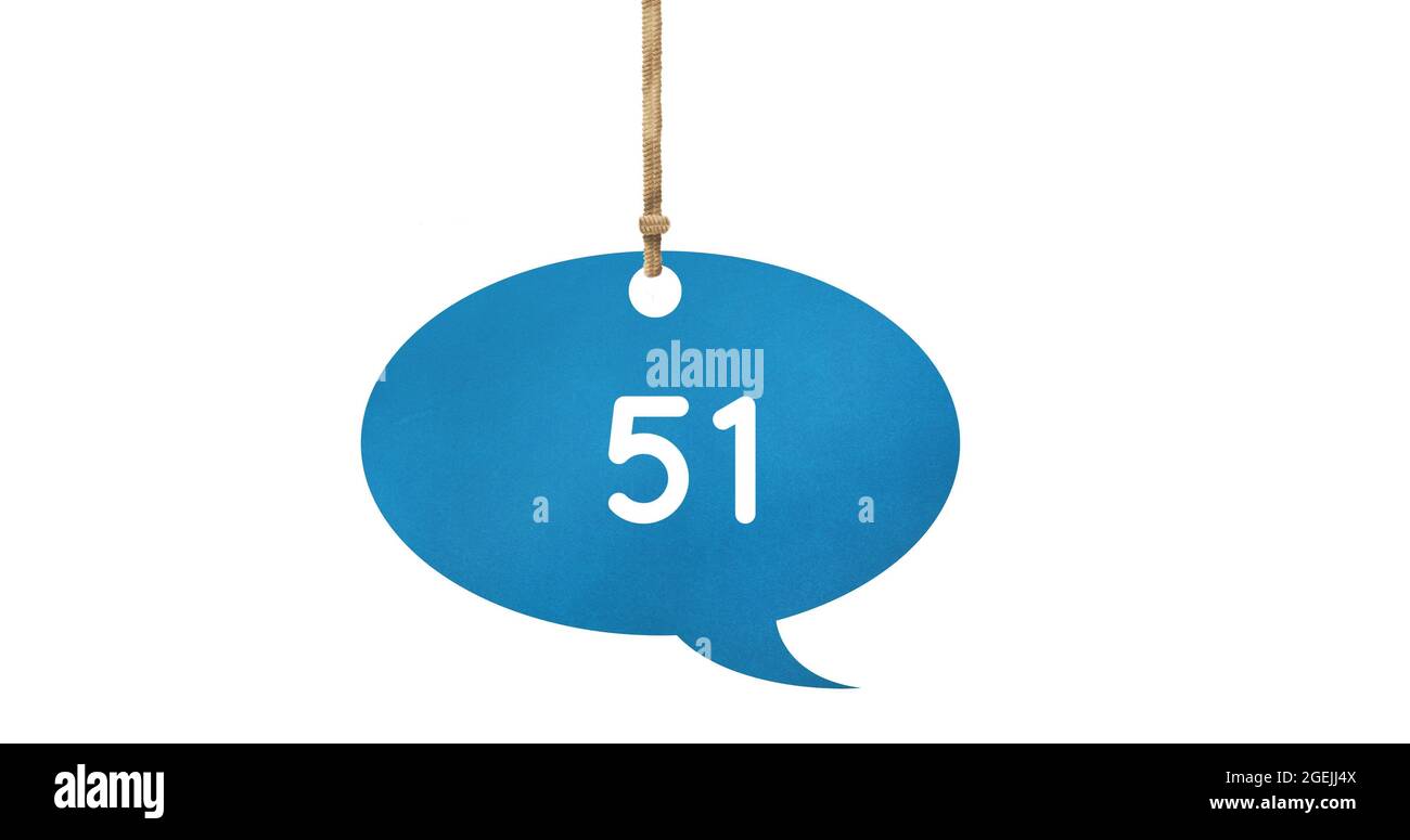 Numero in chat blu buble 4k Foto Stock