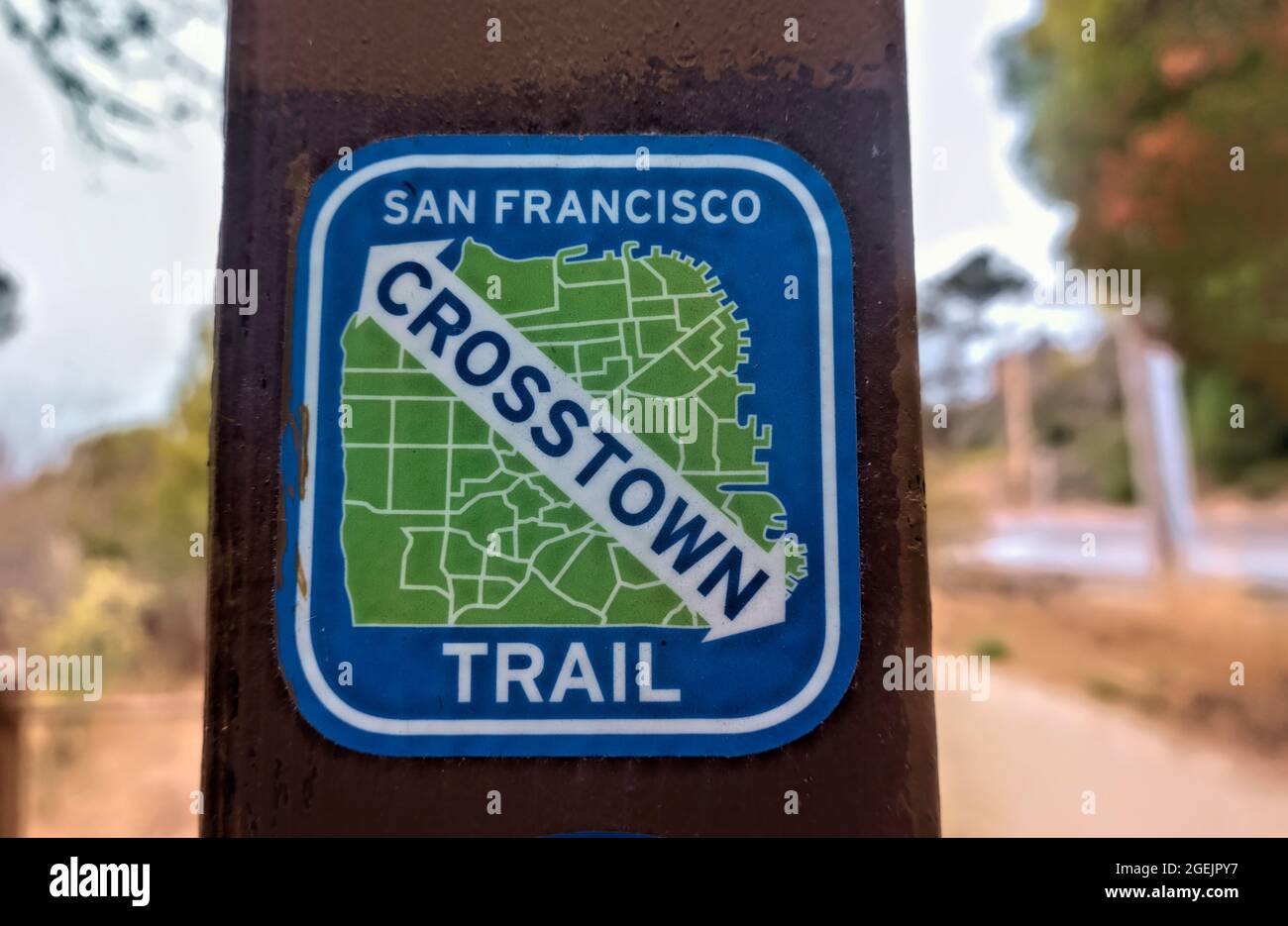 Cartello del Crosstown Trail, San Francisco, California, U.S.A Foto Stock
