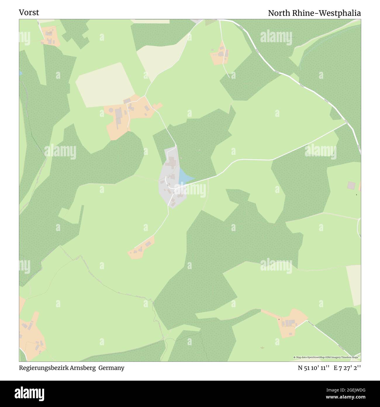 Vorst, Regierungsbezirk Arnsberg, Germania, Renania Settentrionale-Vestfalia, N 51 10' 11'', e 7 27' 2'', mappa, Mappa senza tempo pubblicata nel 2021. Viaggiatori, esploratori e avventurieri come Florence Nightingale, David Livingstone, Ernest Shackleton, Lewis and Clark e Sherlock Holmes si sono affidati alle mappe per pianificare i viaggi verso gli angoli più remoti del mondo, Timeless Maps sta mappando la maggior parte delle località del mondo, mostrando il successo di grandi sogni Foto Stock