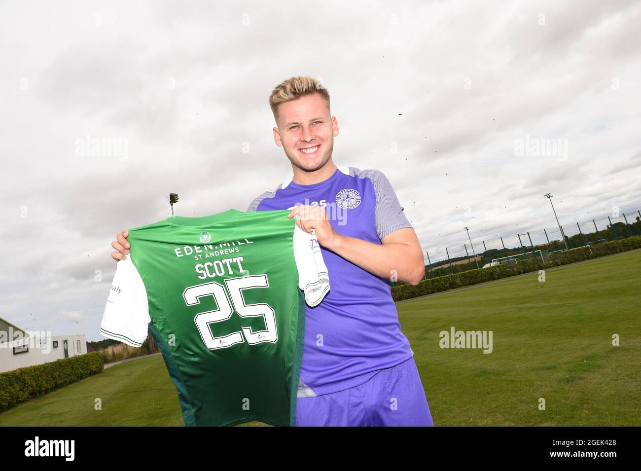 Tranent, Ormiston, East Lothian.Scotland. UK .20th ago 21 Hibernian nuovo firmando James Scott credito: eric mccowat/Alamy Live News Foto Stock