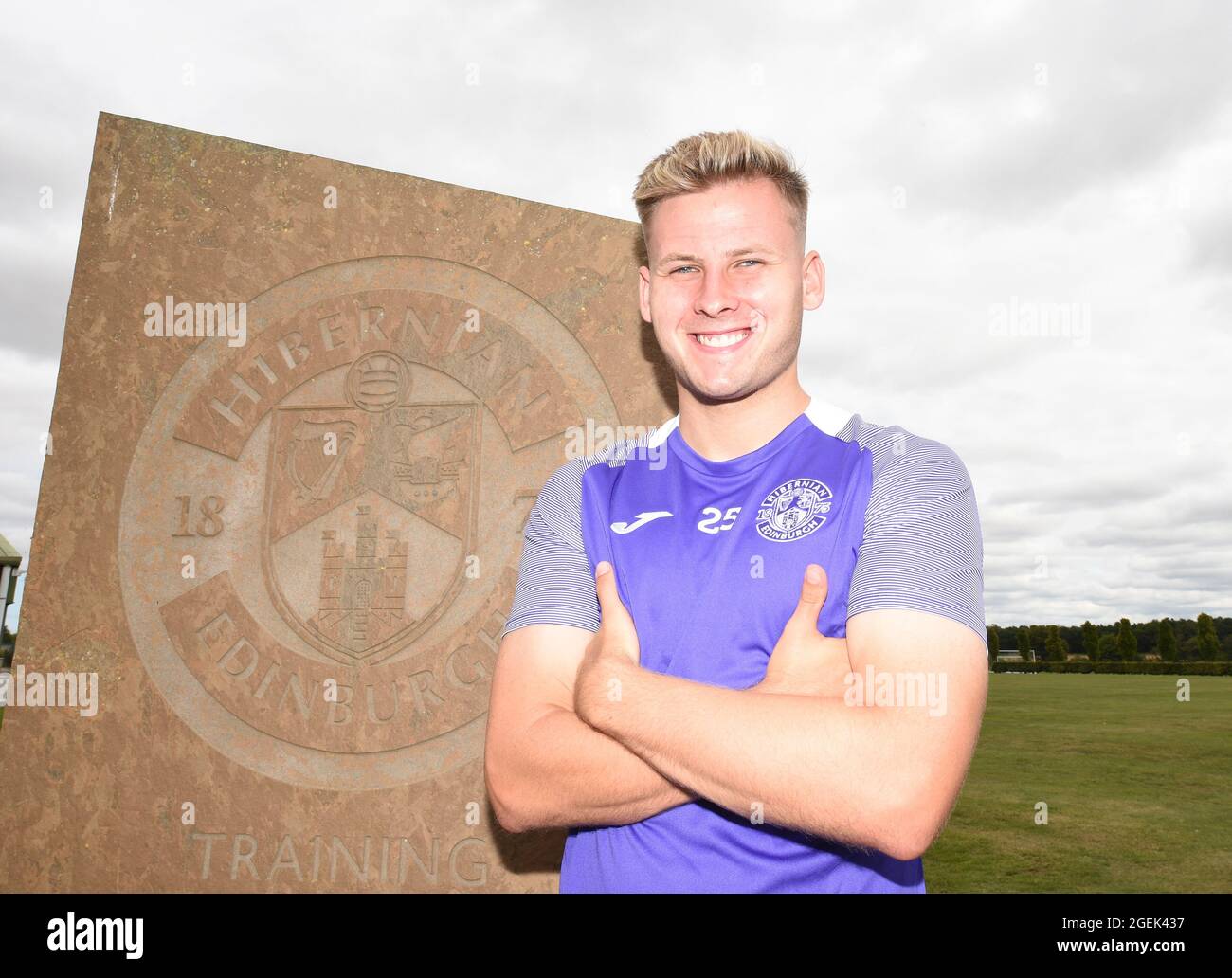 Tranent, Ormiston, East Lothian.Scotland. UK .20th ago 21 Hibernian nuovo firmando James Scott credito: eric mccowat/Alamy Live News Foto Stock