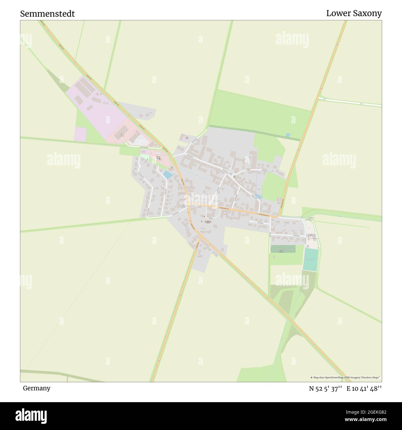 Semmenstedt, Germania, bassa Sassonia, N 52 5' 37'', e 10 41' 48''', mappa, mappa senza tempo pubblicata nel 2021. Viaggiatori, esploratori e avventurieri come Florence Nightingale, David Livingstone, Ernest Shackleton, Lewis and Clark e Sherlock Holmes si sono affidati alle mappe per pianificare i viaggi verso gli angoli più remoti del mondo, Timeless Maps sta mappando la maggior parte delle località del mondo, mostrando il successo di grandi sogni Foto Stock