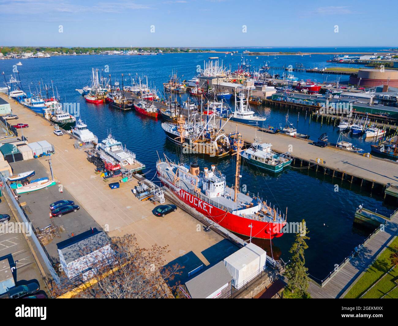 La nave da luce degli Stati Uniti Nantucket WLV-612 è ormeggiata al porto di New Bedford nella città di New Bedford, Massachusetts, ma, USA. Foto Stock