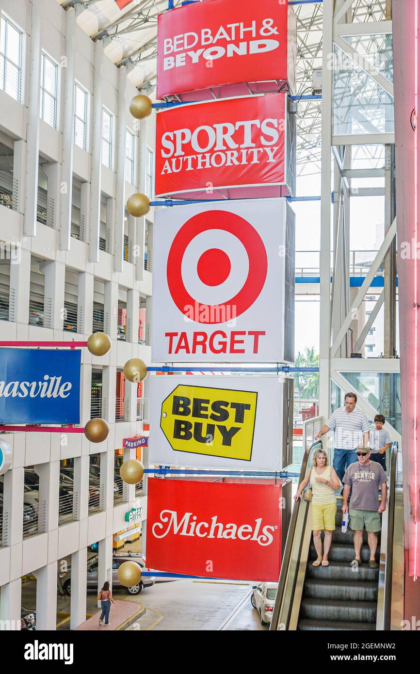 Miami Florida,Dadeland Mall,Best Buy Target Sports Authority Bed Bath & Beyond,shopping shops market stores business signs, Foto Stock