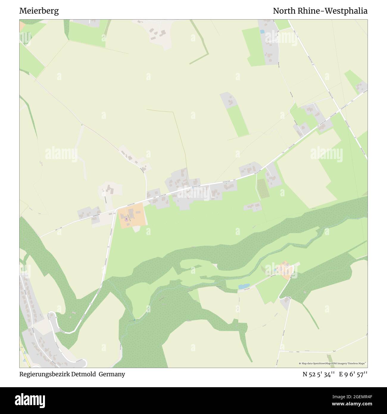 Meierberg, Regierungsbezirk Detmold, Germania, Renania settentrionale-Vestfalia, N 52 5' 34'', e 9 6' 57''', mappa, Mappa senza tempo pubblicata nel 2021. Viaggiatori, esploratori e avventurieri come Florence Nightingale, David Livingstone, Ernest Shackleton, Lewis and Clark e Sherlock Holmes si sono affidati alle mappe per pianificare i viaggi verso gli angoli più remoti del mondo, Timeless Maps sta mappando la maggior parte delle località del mondo, mostrando il successo di grandi sogni Foto Stock