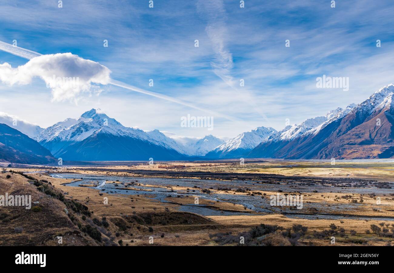 Tasman Valley, Mt Cook National Park - Nuova Zelanda Foto Stock