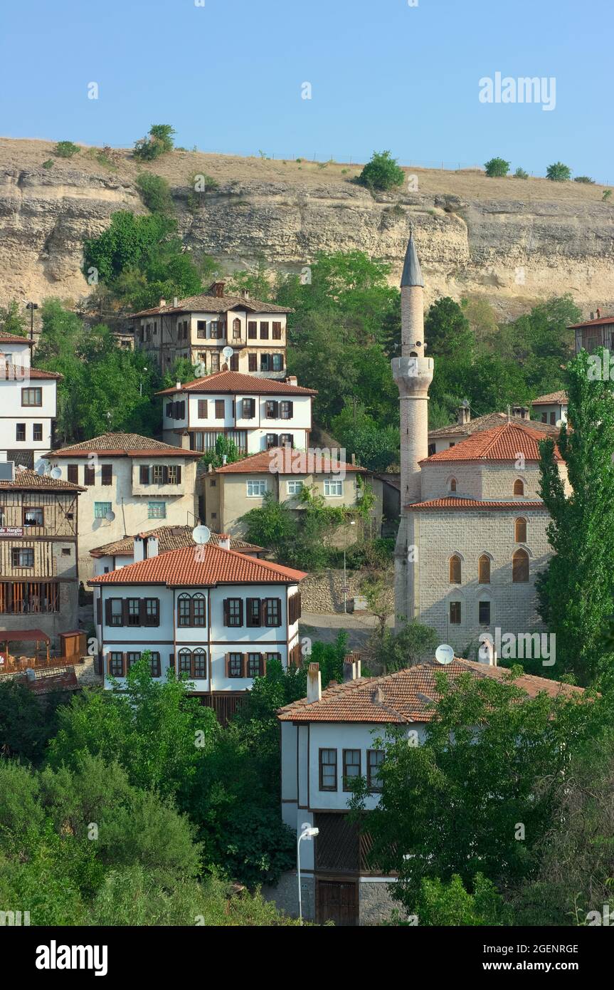 Architettura tradizionale di una casa di Turchia a Safranbolu città destinazione di un viaggio turistico in Anatolia Foto Stock