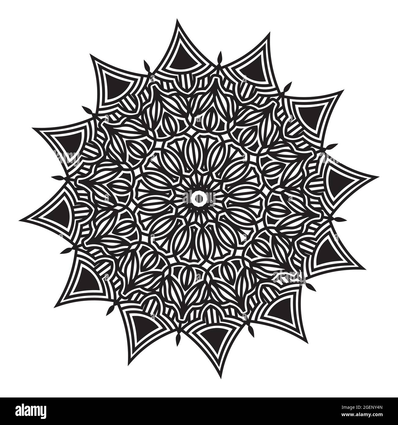 illustrazione della texture mandala floreale del motivo decorativo ornamentale della silhouette di stampa di sfondo Illustrazione Vettoriale
