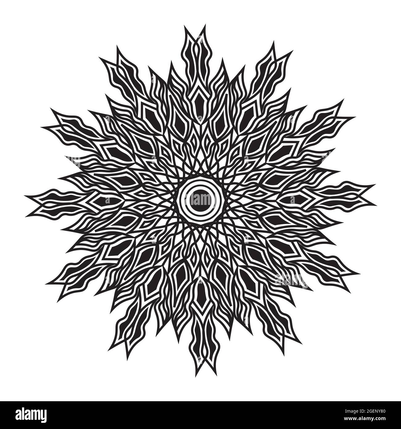 illustrazione della texture mandala floreale del motivo decorativo ornamentale della silhouette di stampa di sfondo Illustrazione Vettoriale
